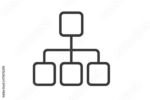 Hierarchy line icon for business organization chart. Corporate structure diagram and workflow management concept. Minimal vector flowchart symbol for teamwork and process.