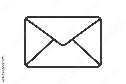 Simple linear envelope icon, editable stroke minimalistic mail symbol, vector cartoon illustration for cards, apps, banners, posts, communication, message design