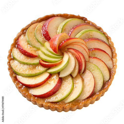 Round Apple Tart with Swirled Fruit Slices Keywords: apple tart, pastry, fruit, apple, pear, red
