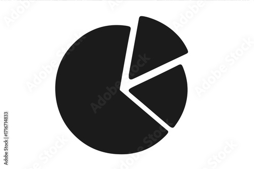 Pie chart icon vector for business data analysis and financial reports. Circle diagram for statistics, marketing presentation, and infographic design. Simple flat graph symbol.