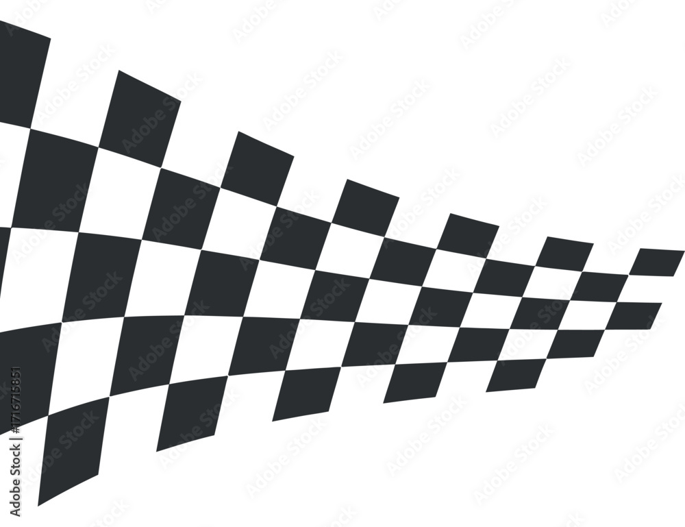 Fototapeta premium Dynamic Checkered Flag Design, Racing Finish Line Pattern on Transparent Background