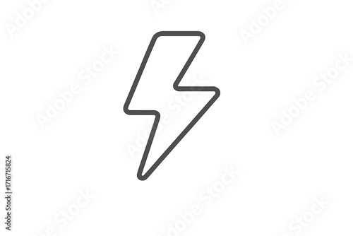 Set of Minimalistic Line Icons of Lightning Bolt, Editable Stroke, Linear Pictogram for Cards, Apps, Banners, Social Media Posts, Vector Cartoon Illustration, Power Energy Symbol