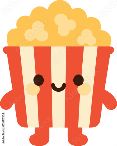 Adorable Popcorn Bucket Cartoon Character Movie Snack Fun