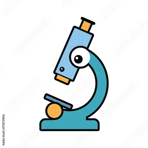 Simple microscope mascot cartoon illustration vector