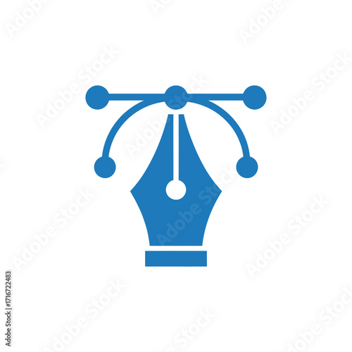 Minimalist pen nib logo design in rgb