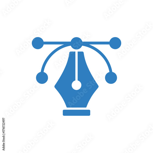 Minimalist pen nib logo design with elegant curves