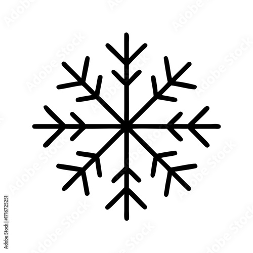 Snowflake graphic design in black on white background concept of Winter  