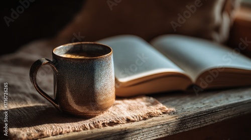 Wallpaper Mural Cozy Morning Coffee and Open Book Indoors
 Torontodigital.ca