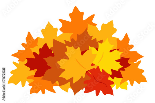 Pile of colorful autumn maple leaves