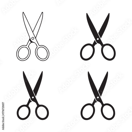 Vector illustration of scissors isolated on white background