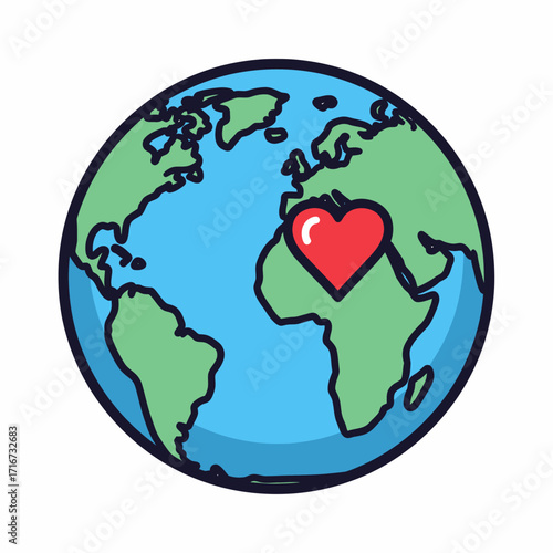 Love the Earth A Heartfelt Globe Illustration for Environmental Awareness