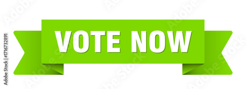 vote now ribbon isolated on transparent background. vote now ribbon