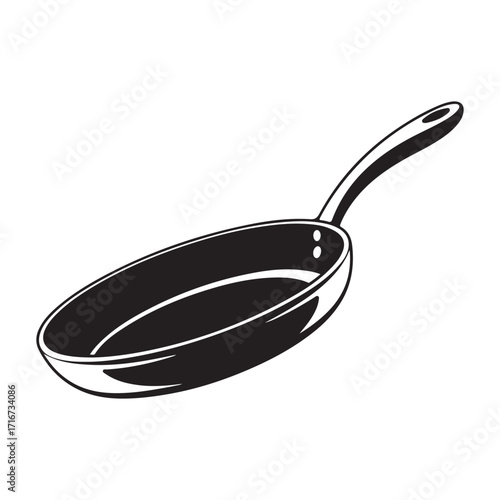 Frying pan isolated on white background cast iron kitchen utensil
