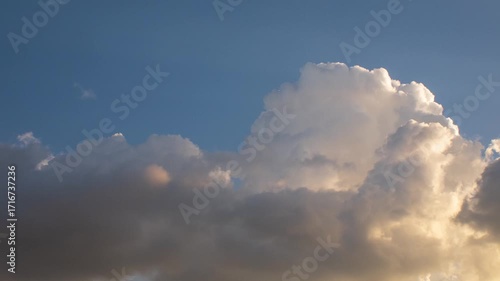 Bright clouds are flying across the sky. Timelapse