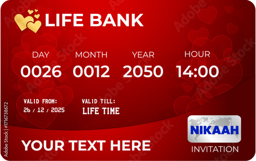 Nikah wedding celebration event love marriage debit credit card design