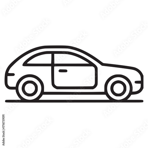 Vector art of car illustration a simple and clean design of a vehicle, perfect for representing transportation, travel, or automotive services the clear outline makes it ideal for logos, icons, and de