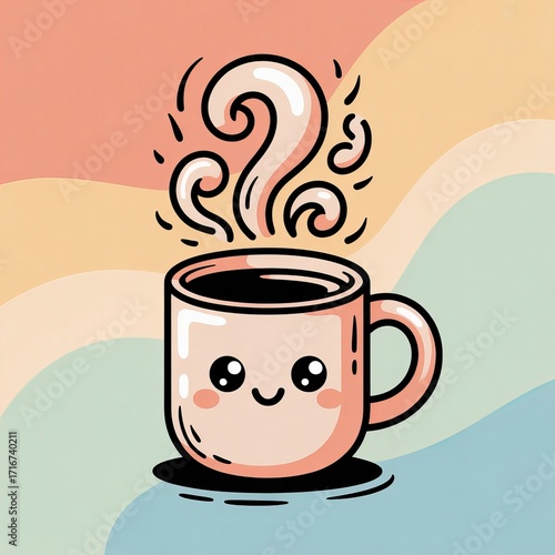 cozy coffee mug with a whimsical kawaii doodle