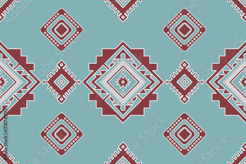 Navajo tribal vector pattern. Native American ornament. Ethnic South Western decor style. Boho geometric ornament.Ikat floral paisley embroidery blanket, rug. Woven carpet