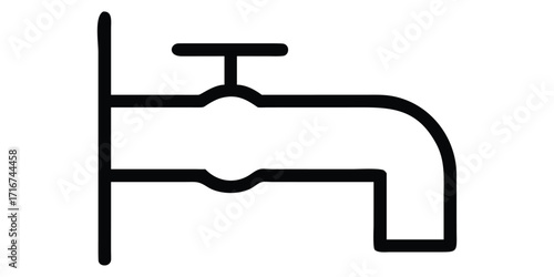 An isolated steel faucet with a single water drop