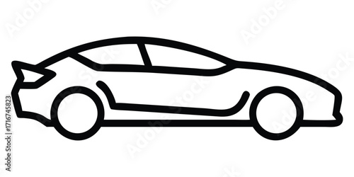 Black sports car vector illustration isolated on white background