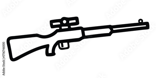 A metal handgun with a shooting barrel is an isolated weapon for military use