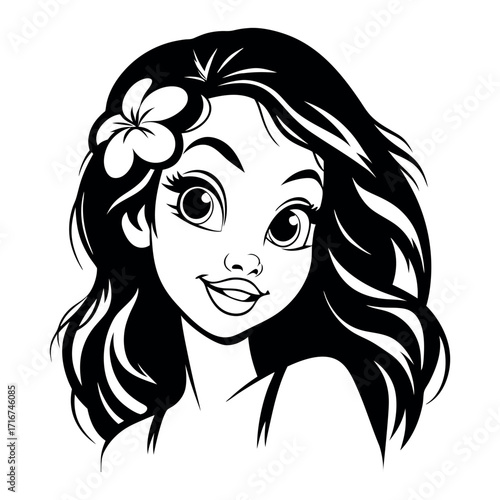A young women with black hair 