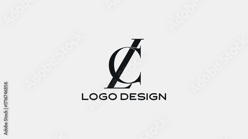 Modern CL letter logo design in black and white, minimalist monogram emblem for branding, corporate identity, professional business company identity template.