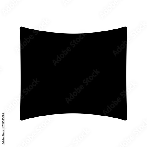 Isolated black abstract pillowshaped object on white background, simple and elegant presentation