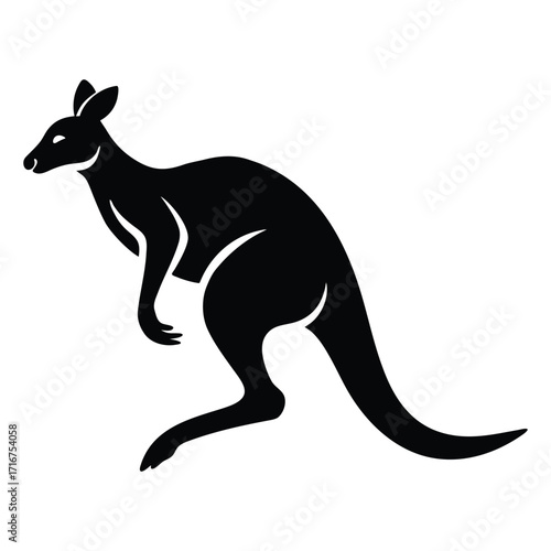 Kangaroo Silhouette Vector Jumping Australian Wildlife Illustration