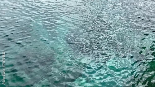 Calm ocean surface with soft waves captured in natural light. Serene and calming effect of wavy blue water on a peaceful day