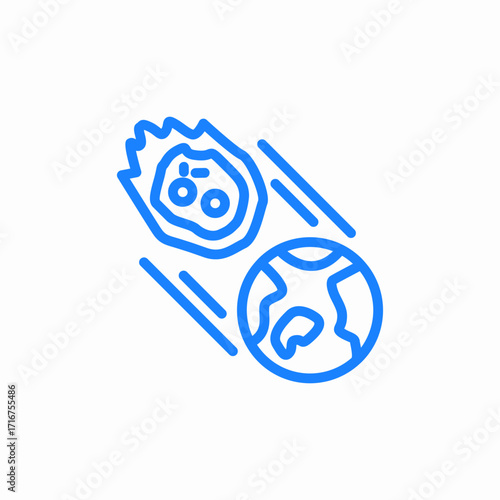 asteroid earth icon sign vector