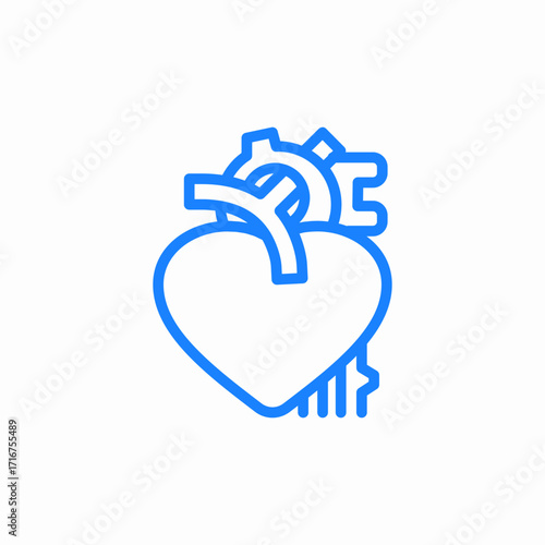 artificial heart icon sign vector