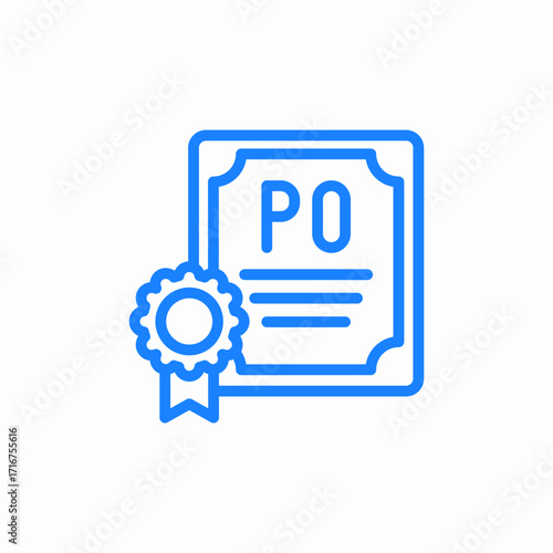 po certificate icon sign vector