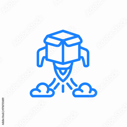 product launch icon sign vector