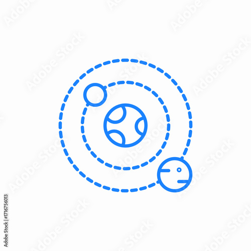 solar system icon sign vector