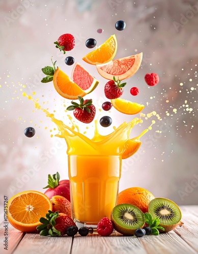 Fresh fruit juice splash