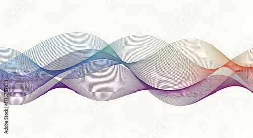 Abstract graphic design showcasing smooth, flowing lines in a spectrum of colors against a bright backdrop.