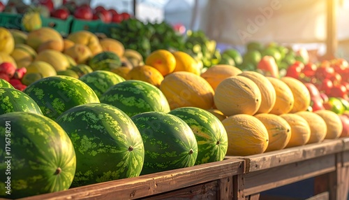 Fresh fruits and vegetables at a market stall