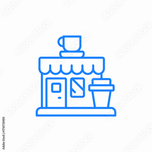 bakery or cafe coffee takeout drinks icon sign vector