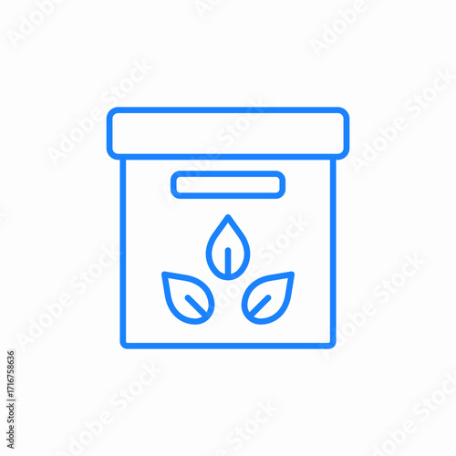 box of organic products or of organic origin icon sign vector