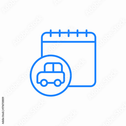 calendar and car for rental services icon sign vector