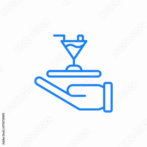 cocktail in glass held by human hand icon sign vector
