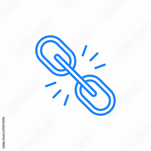 disconnected link or broken connection icon sign vector