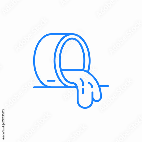 drain pipe with water flowing icon sign vector