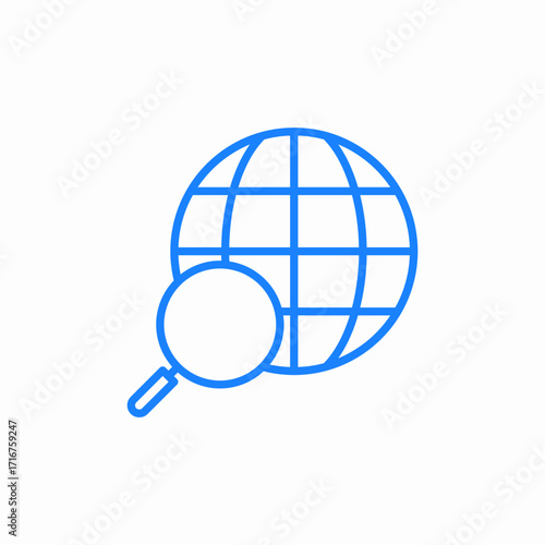 global search or internet magnifying glass icon sign vector