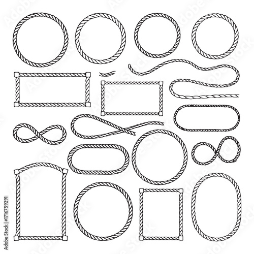 Wallpaper Mural Rope Frame and Knot Decorative Border Collection Vector Set Torontodigital.ca