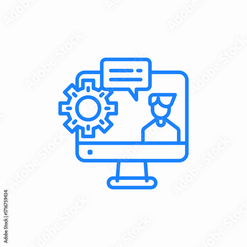it support and managed services silhouette in dialogue cloud icon sign vector