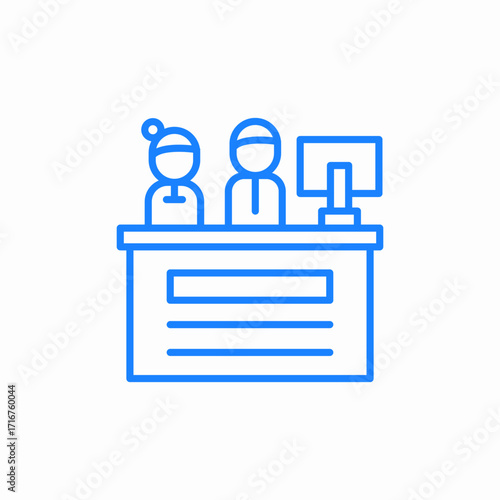 registration desk or reception icon sign vector