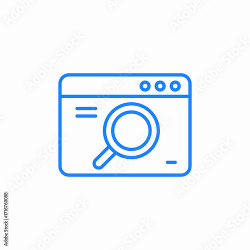search on browser or webpage magnifying glass icon sign vector
