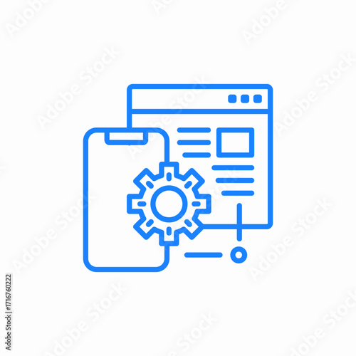 smartphone browser window for responsive design icon sign vector